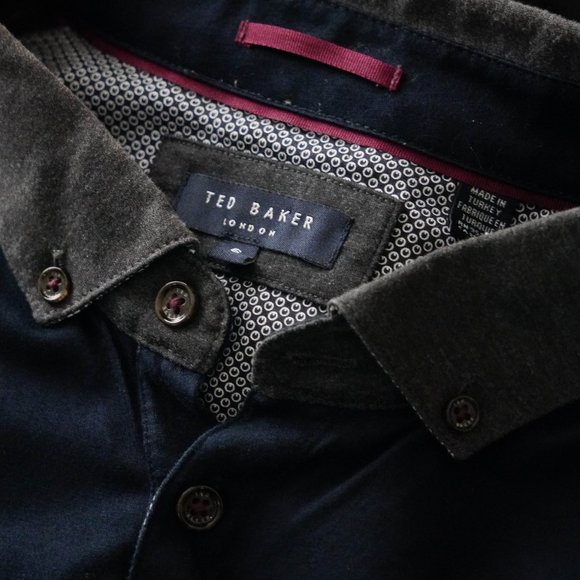 Ted Baker London Mens SS Polo Navy Size 6 EUC - Picture 6 of 7